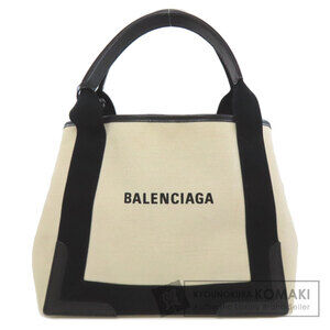 Balenciaga Navy Blue Cabas Canvas Tote Bag